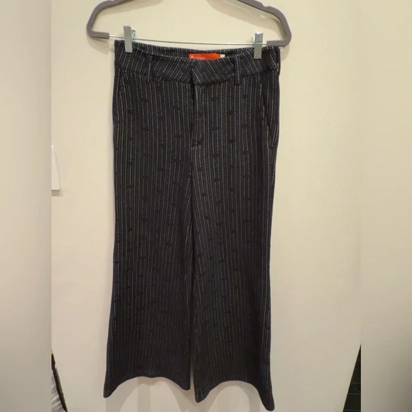 Anthropologie Jacquard Dot Knit Trousers Bell Bottoms by Cartannier Size 26 - Picture 2 of 10